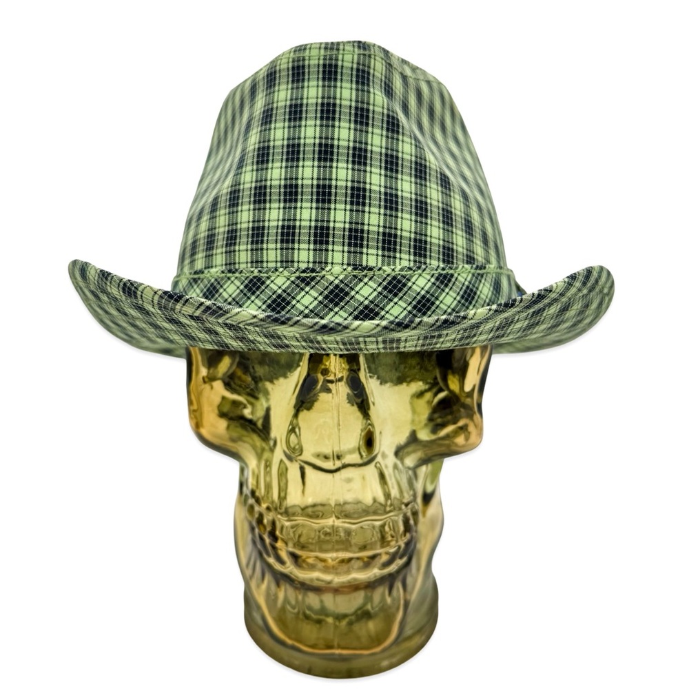 Peter Grimm Green Plaid Fedora Hat